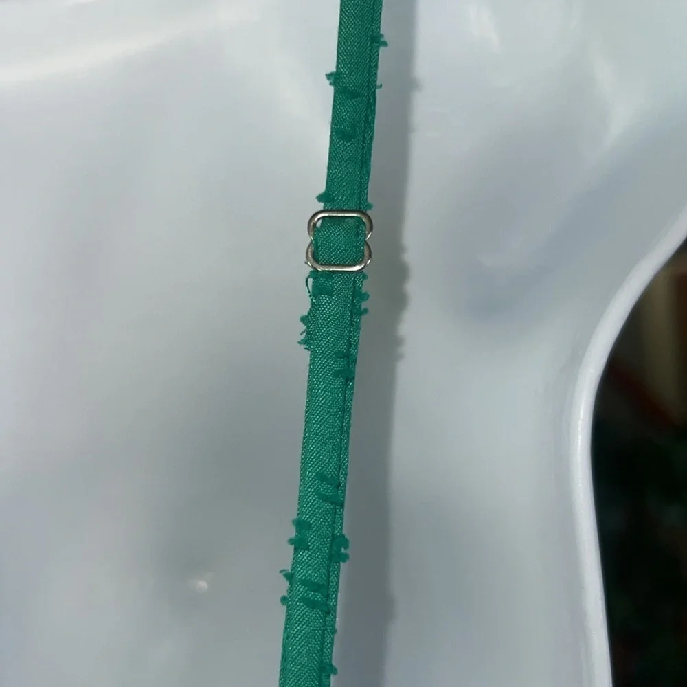 Wild Fable Women's Sleeveless Tiered Fit & Flare Dress Emerald Green Large NWT - Picture 9 of 13